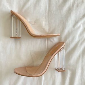 Clear/nude block heels- BRAND NEW